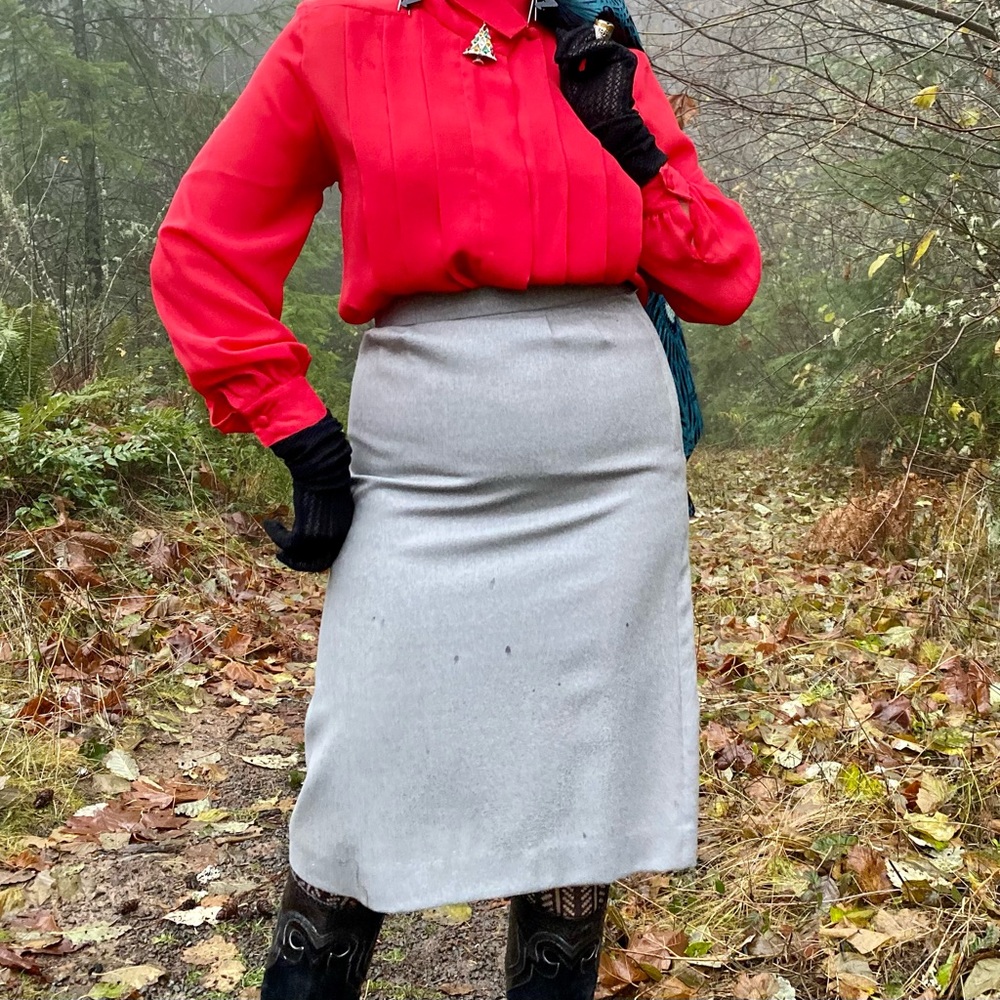 Vintage Gray Wool Skirt